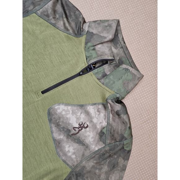 Browning Sweater Pullover Mens Large Camo Wool Blend Speed Thumbholes Hunting - Picture 5 of 9